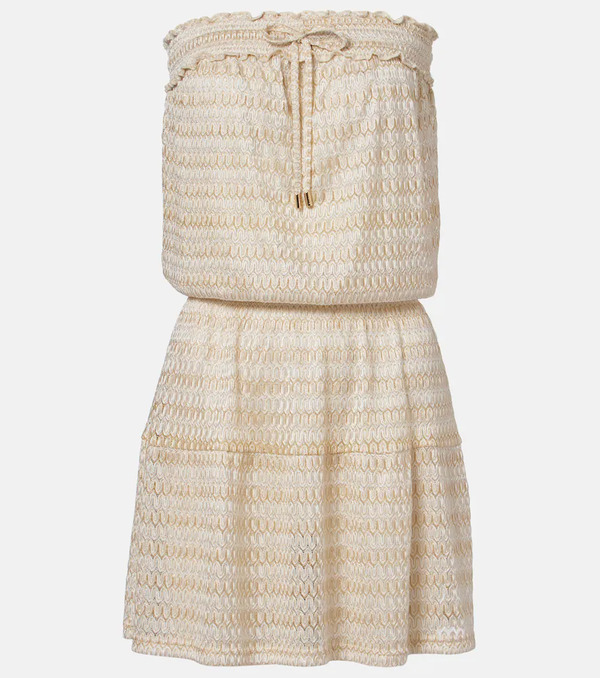  Melissa Odabash Melissa Odabash Isla Off-shoulder Lamã© Minidress 