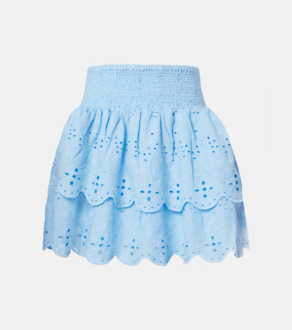 Melissa Odabash Melissa Odabash Riri Broderie Anglaise Cotton Miniskirt 