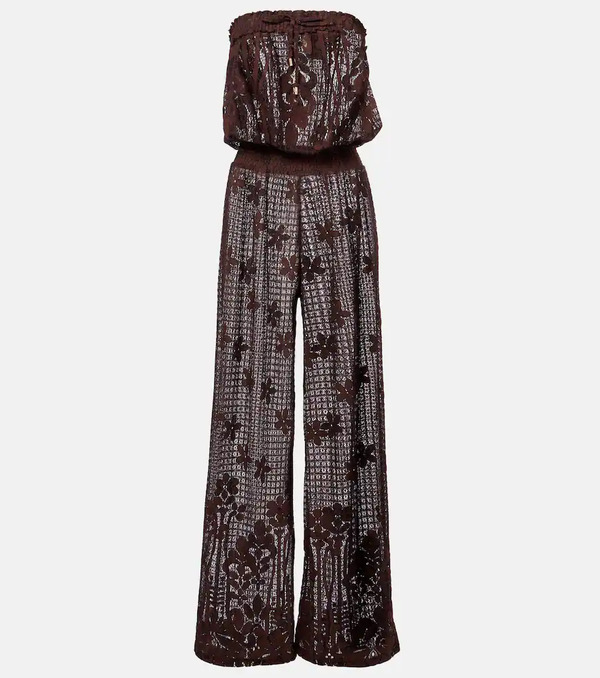  Melissa Odabash Melissa Odabash Viv Off-shoulder Cotton-blend Jumpsuit 
