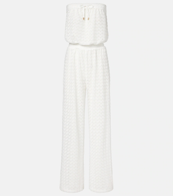  Melissa Odabash Melissa Odabash Viv Sheer Pointelle Cotton-blend Jumpsuit 