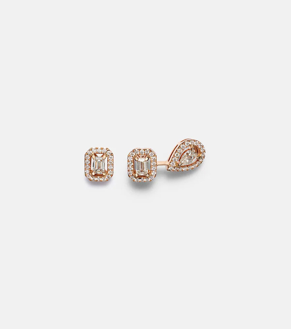  Messika Messika My Twin 1+2 18kt Rose Gold Earrings With Diamonds 
