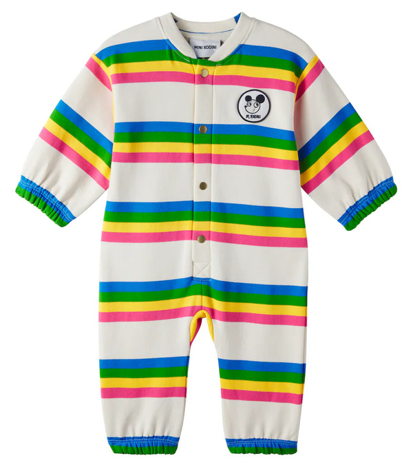  Mini Rodini Mini Rodini Baby Ritzratz Striped Cotton Jersey Jumpsuit 