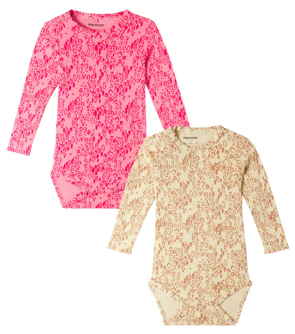  Mini Rodini Mini Rodini Baby Set Of 2 Leopard-print Jersey Bodysuits 