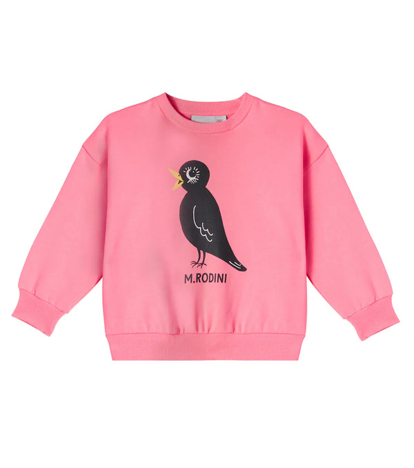  Mini Rodini Mini Rodini Blackbird Cotton Jersey Sweatshirt 