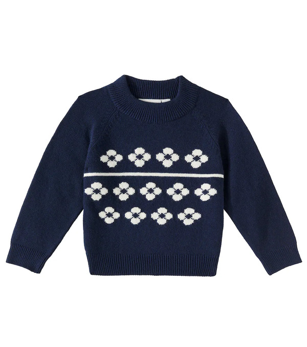  Mini Rodini Mini Rodini Flowers Cotton And Wool Sweater 