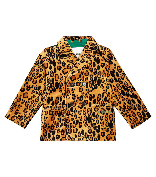  Mini Rodini Mini Rodini Leopard Cotton Velvet Blazer 