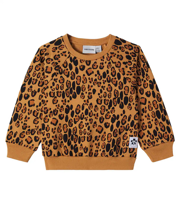  Mini Rodini Mini Rodini Leopard-print Cotton Jersey Sweatshirt 