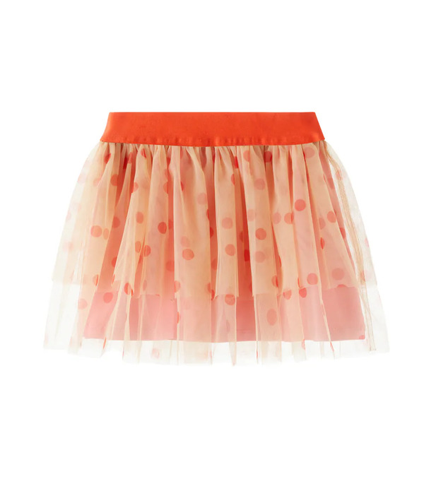  Mini Rodini Mini Rodini Polka-dot Tulle And Cotton-blend Skirt 