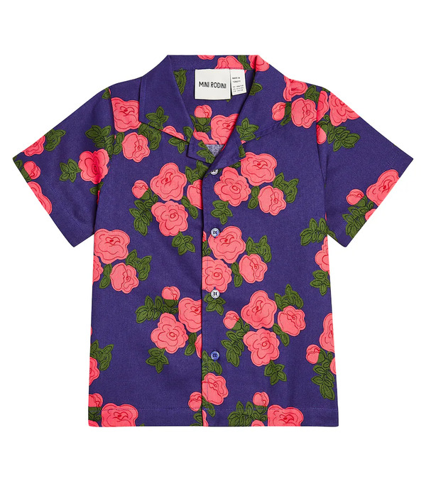  Mini Rodini Mini Rodini Roses Cotton Jersey Shirt 