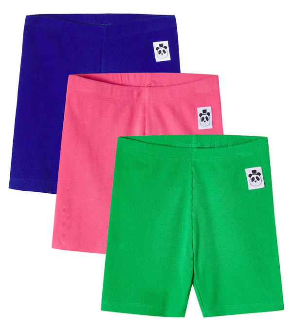  Mini Rodini Mini Rodini Set Of 3 Ribbed-knit Cotton-blend Shorts 
