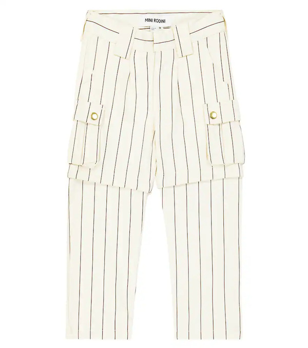  Mini Rodini Mini Rodini Striped Cotton Cargo Pants 