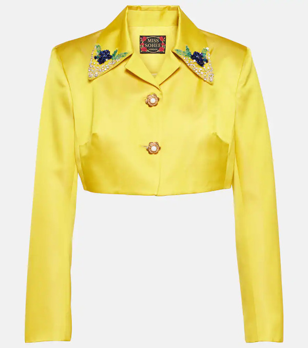  Miss Sohee Miss Sohee Embellished Jacket And Crop Top Set 