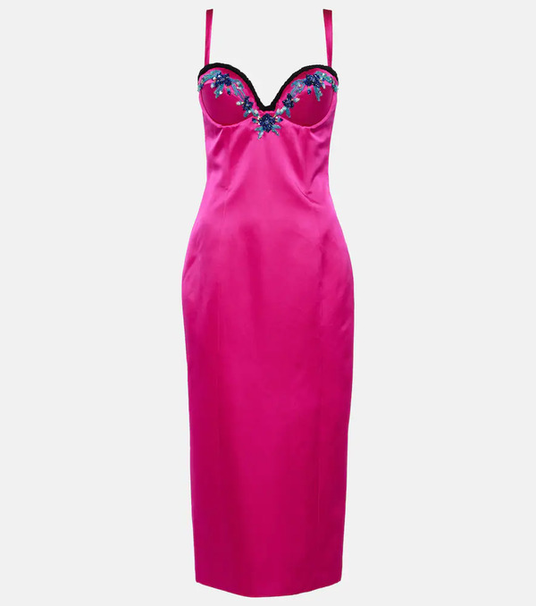  Miss Sohee Miss Sohee Embellished Satin Midi Dress 