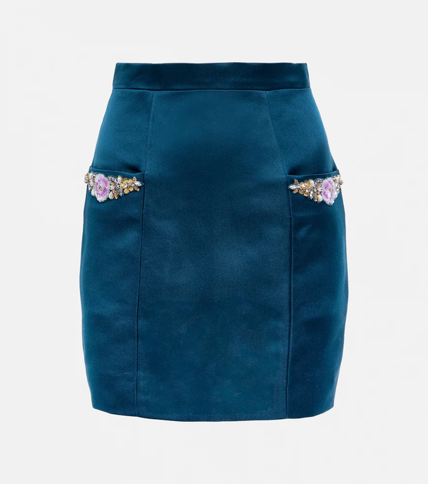  Miss Sohee Miss Sohee Silk Miniskirt With Swarovskiâ® Crystals 