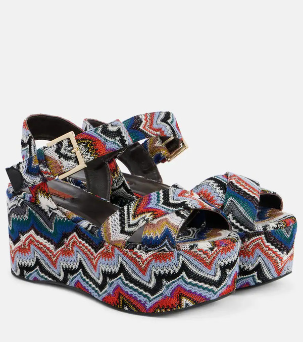  Missoni Missoni Julia Raschel Lamã© Platform Sandals 