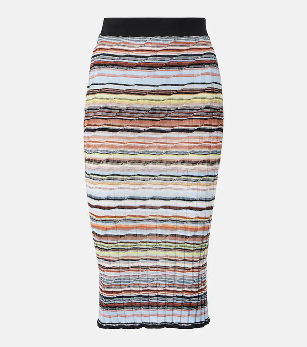  Missoni Missoni Striped Cotton-blend Midi Skirt 