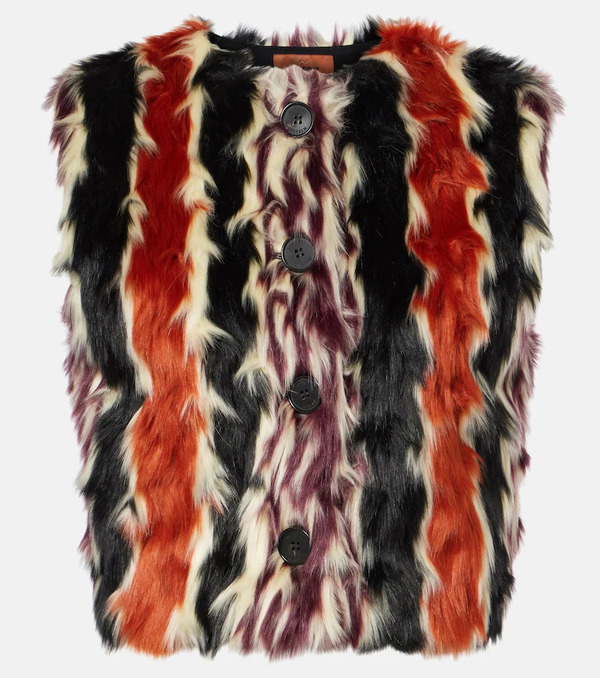  Missoni Missoni Striped Faux Fur Vest 