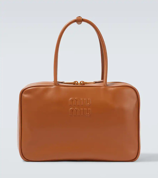  Miu Miu Miu Miu Beau Large Leather Tote Bag 