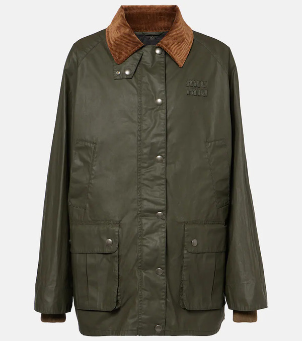  Miu Miu Miu Miu Corduroy-trimmed Poplin Jacket 