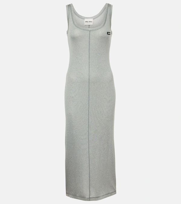  Miu Miu Miu Miu Knitted Silk Midi Dress 
