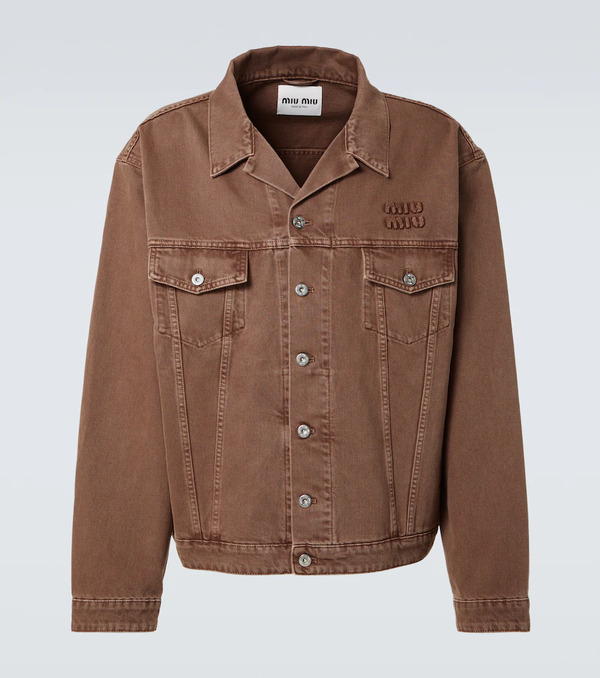  Miu Miu Miu Miu Logo Denim Jacket 