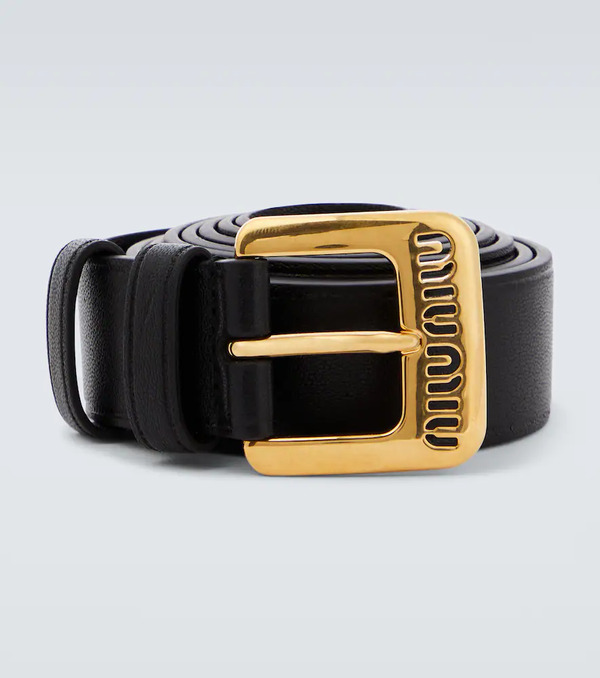  Miu Miu Miu Miu Logo Leather Belt 