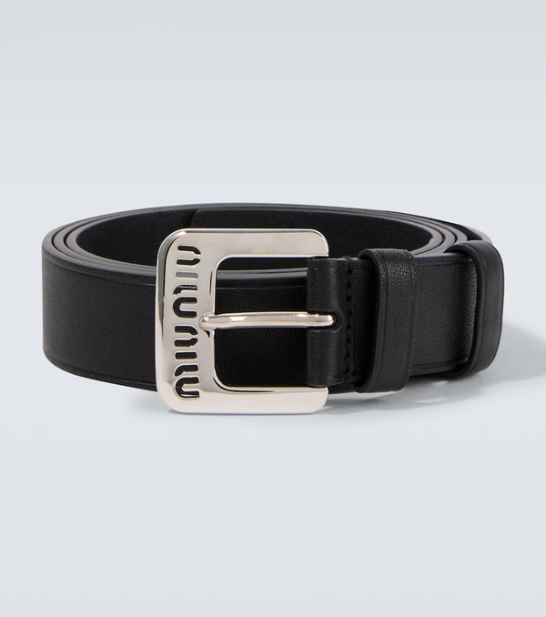  Miu Miu Miu Miu Logo Leather Belt 