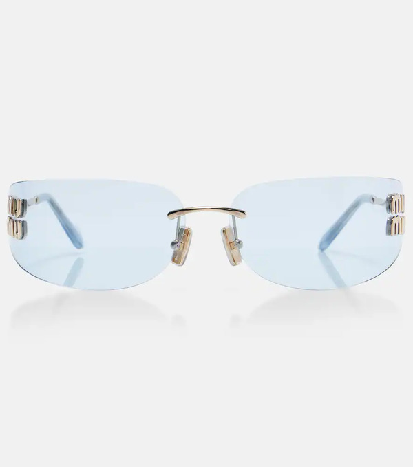  Miu Miu Miu Miu Logo Rectangular Sunglasses 