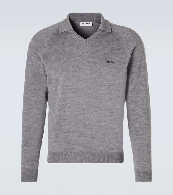  Miu Miu Miu Miu Virgin Wool Polo Sweater 