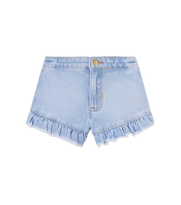  Molo Molo Agnetha Ruffled Denim Shorts 