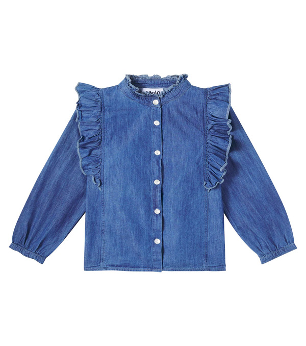  Molo Molo Raphaella Ruffled Denim Shirt 