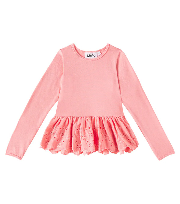  Molo Molo Riana Peplum Cotton-blend Top 