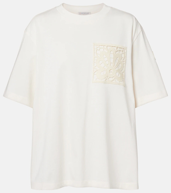  Moncler Moncler Embroidered Oversized Cotton Jersey T-shirt 
