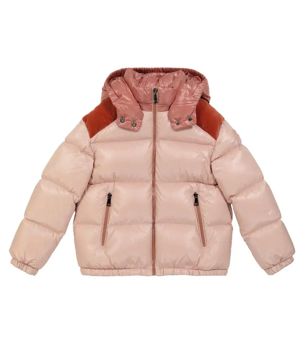  Moncler Enfant Moncler Enfant Chouelle Velvet-trimmed Down Jacket 