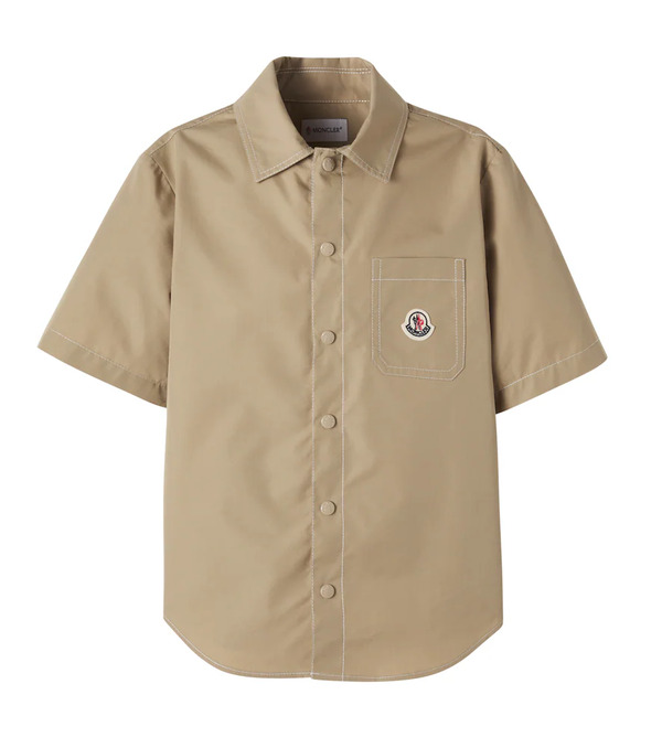  Moncler Enfant Moncler Enfant Logo Cotton-blend Poplin Shirt 