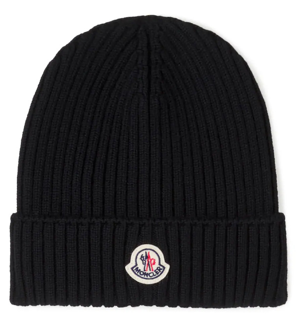  Moncler Enfant Moncler Enfant Logo Ribbed-knit Wool Beanie 