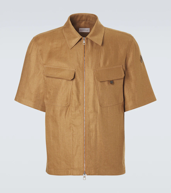  Moncler Moncler Linen Twill Zip-up Shirt 