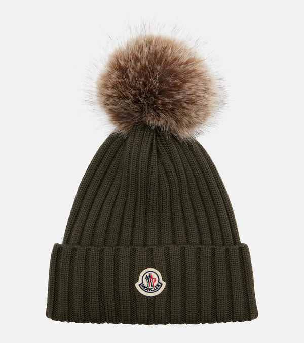  Moncler Moncler Logo Virgin Wool Beanie 