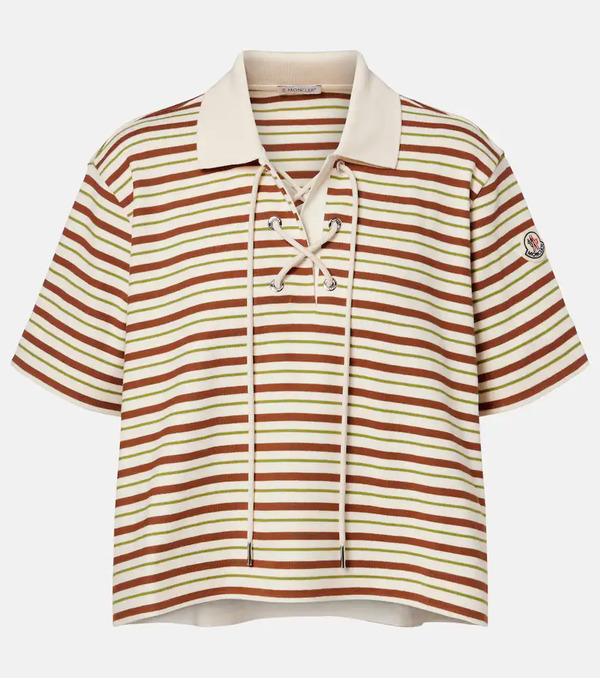  Moncler Moncler Striped Cotton Jersey Polo Shirt 