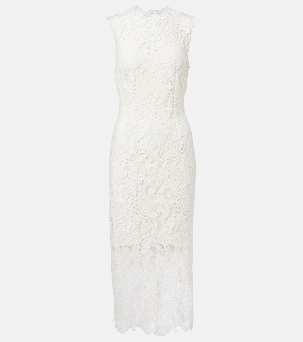  Monique Lhuillier Monique Lhuillier Lace Midi Dress 