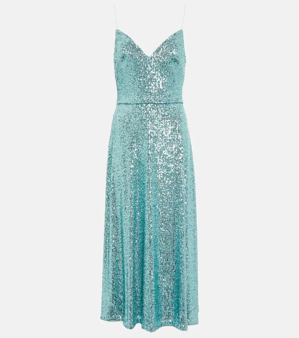  Monique Lhuillier Monique Lhuillier Sequined Midi Dress 
