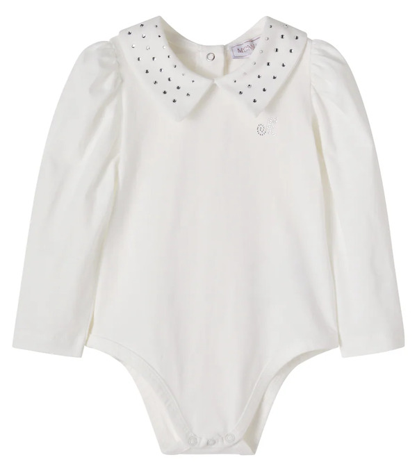  Monnalisa Monnalisa Baby Embellished Cotton Bodysuit 