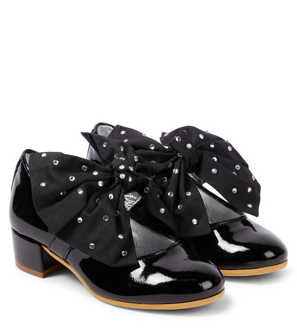  Monnalisa Monnalisa Bow-detail Patent Leather Mary Jane Pumps 