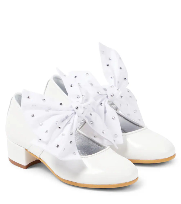  Monnalisa Monnalisa Bow-detail Patent Leather Mary Jane Pumps 