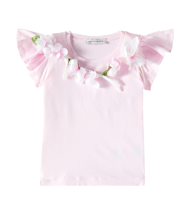  Monnalisa Monnalisa Embellished Cotton-blend Jersey T-shirt 