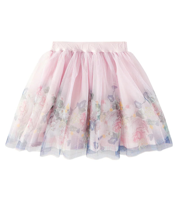  Monnalisa Monnalisa Floral Tulle Skirt 