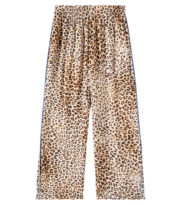  Monnalisa Monnalisa Leopard-print Satin Wide-leg Pants 