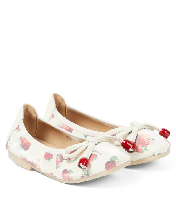  Monnalisa Monnalisa Printed Faux-leather Ballet Flats 