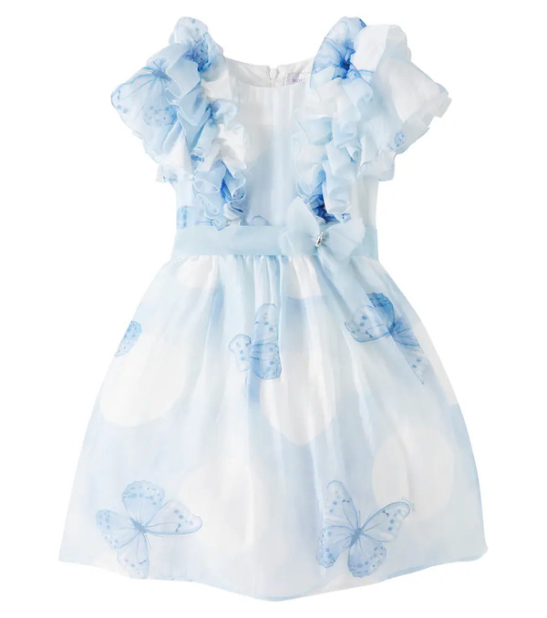  Monnalisa Monnalisa Printed Polka-dot Organza Dress 