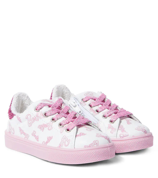  Monnalisa Monnalisa X Barbieâ® Embellished Leather Sneakers 